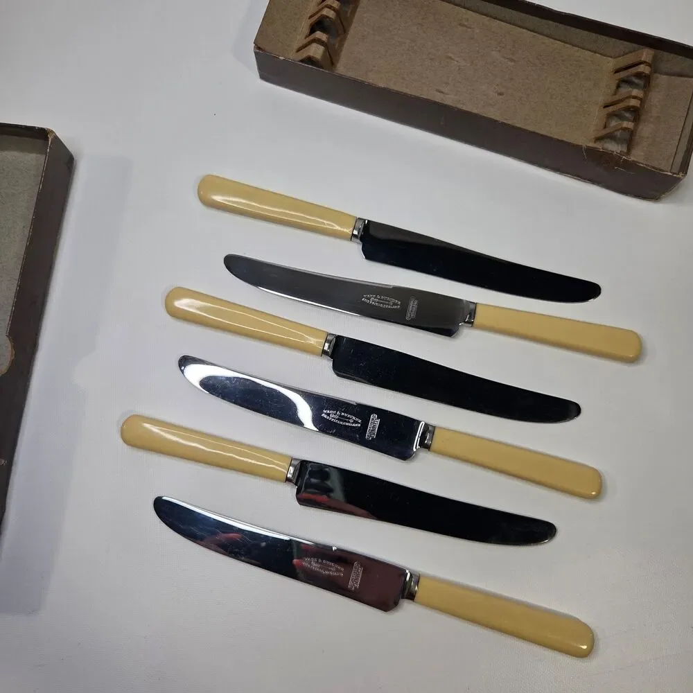 Wade & Butcher Table Cutlery Knife Set Original Box England Stainless Steel